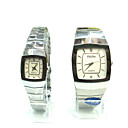 squared cas couple montre set w / rhinestone (tyb005) (à partir de 3 unités) Livraison gratuite