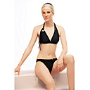 Sexy Black Two Piece Halter Bikini Swimwear (YZ8525)