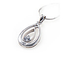 Platinum Cubic Zirconia Necklace in Sterling Silver - Silver Necklace 9856 (SZY307)