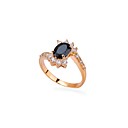 Lovers 18K Gold Black Cubic Zirconia Ring - CZ Ring RDX3-0027 (SZY257)