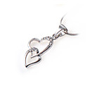 Sterling Silver Heart-in-heart Cubic Zirconia Necklace - Silver Necklace 9655 (SZY293)