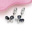 platine papillon zircon cubique earring - boucle d'oreille cz 80603-05 (szy234)