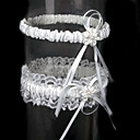 2-Piece Satin With Flower Wedding Garters