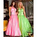 Ball Gown Halter Floor-length Satin Evening Dress / Prom Dress (HSX820)