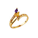zircon cubique coloré élégant anneau en plaqué or 18k - cz ring rmy2 - 0002 (szy412)