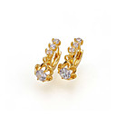 18K Gold Cubic Zirconia Flower Earring - CZ Earring EYX2-0030 (SZY340)