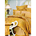 Re 4pcs 100% cotone jacquared e ricamare lenzuola comforter set (sbc128)