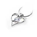 Dolphin Heart Clear Cubic Zirconia Pendant - Sterling Silver Necklace 9848 (SZY754)