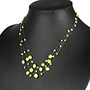 Beautiful GreenYellow Pearl Necklace (LSP032)
