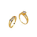 elegante anello zirconi set in 18k placcato oro - CZ anello 80.923-14 (szy531)