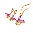 18K Gold Plated Angel CZ Jewelry Set - CZ Jewelry Set SMY--0014-Pink (SZY511)