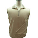 mannen beige 100% kasjmier lange mouw polo kraag trui. (Yrs067)