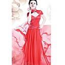 Classical Mandarin Collar Capped Sleeves Silk Cheongsam / Qipao / Chinese Dress (HGQP136)