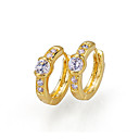 Plaqué or 18k cz cz-hoop earring boucle d'oreille 81219-20 (szy1384)