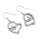 Sterling Silver CZ Heart Drop Earring-Sterling Silver e22743(SZY1475)