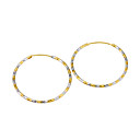 deux tons earring boucle d'oreille cercle-cz 80705-24 (szy1368)