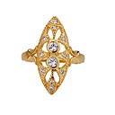 belle marquise plaqué or 18k cz-cz ring ring 90322-04 (szy1632)