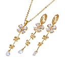 18K Gold Plated Stylish CZ Jewelry Set-Cubic Zirconia Jewelry Set 90326-07 (SZY1707)