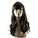 Capless Long Synthetic Dark Coffee European Weave Hair Wig