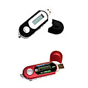1GB/2GB/4GB pedaços pequeno mp3 player vermelho e preto e seis por pacote / duas cores (szm055)