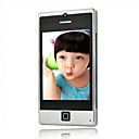 4G-V800 Quad-Band Ultra-Thin Single-card Dual-camera Handset Cell Phone Silver+2GB TF Card