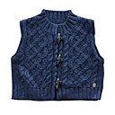 ronde hals houten knop vest dames trui (gx009)
