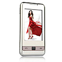 i908e dual card quad-band flat touch screen mobiele telefoon zilver en zwart
