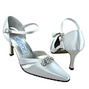 Top Quality Satin Upper High Heel Closed-toes With Rhinestone Wedding Bridal Shoes(AF015)