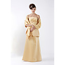 A-line Strapless Floor-length Satin Bridesmaid/ Wedding Party Dress (HSX219)
