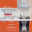 keuken stickers van gelukkig leven met hulpmiddelen zoals flessen mes glas (ceg50089)