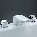 Two Handles Widespread Waterfall Bathroom Sink Faucet or Bathtub Faucet - Free Shipping (0698 -M-6015)