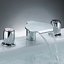 Two Handles Widespread Waterfall Bathroom Sink Faucet or Bathtub Faucet - Free Shipping (0698 -M-6007)