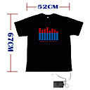 Sound and Music Activated EL Visualizer VU-Spectrum Dancer T-shirt - M (4*AAA)