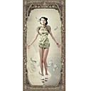 gaine / col officier colonne court / tapisserie mini plumes satin / fourrure robes chinoises (hgqp244)