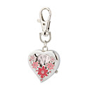 bloem hartvormig gift mascotte opknoping decoratie sleutelhanger klok horloge (ceg383)
