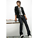 Men's Black 1-Button Wool Leasure Suit (LGT1110-9)