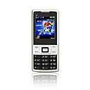 M1 Dual Card Tri Band Metal Cover with Torch Cell Phone Silver (2GB TF Card and Sound Box)