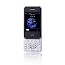 D803 dual card quad-band 3,2 inch flat touch screen met een QWERTY-toetsenbord slide mobiele telefoon zwart en zilver (2GB TF-kaart)