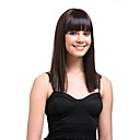 Capless Medium Length High Quality Synthetic Natural Look Dark Brown Straight Hair Wig