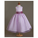 A-line Jewel Tea-length Organza Flower Girl Dress