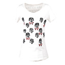 único printting mangas cortas escote redondo esqueleto patrones Women's T-shirts (4201bc014-0736)