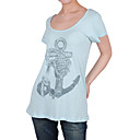 short sleeves round neckline loose women's t-shirts(8502bc007-0736)