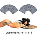 200 Pcs Sterilized Assorted Round Shaders (RS) Tattoo Needles (Size 10 11 13 15)(035903.16)