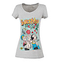 único printting mangas cortas escote redondo de dibujos animados patrones Women's T-shirts (4201bc016-0736)