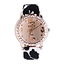 Trendy Leather Band Lady's Crystal Wrist Watch