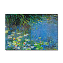 Handmade Painting Water Lilies Claude Monet Stretched Ready to Hang(0192-YCF102694)