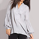 pofmouwen lange mouwen knopen versierde blouse / Damesbloezen (4202bd001-0497)