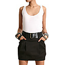 Box Pleats Pencil Style Mini Skirt / Women's Skirts (FF-8201BE003-0497)