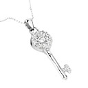 Beautiful 925 Sterling Silver With CZ Cubic Zirconia Platinum Plated Pendant (0388-D25863)