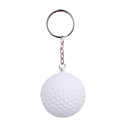 Round Ball Keychain with Soft Plastic Material-White
